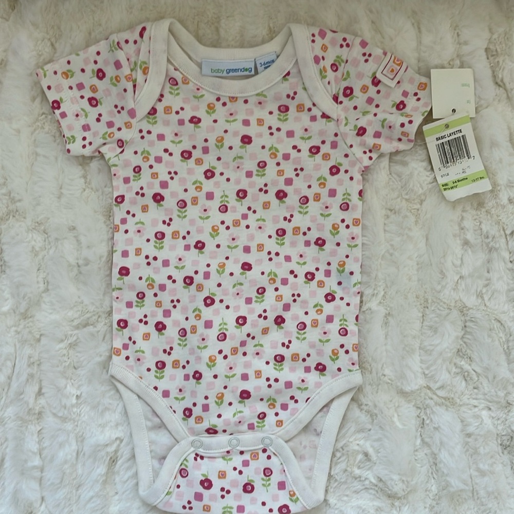 NWT pink flower onesie. 3-6M
